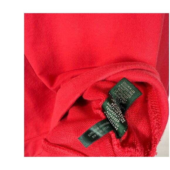 Ralph Lauren Red Sweatshirt/Hooded Long Sleeve Casual Preppy Womens Medium - Picture 10 of 11